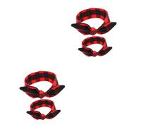 Vaguelly 2pezzi Fasce Per Ragazzo Ragazza Con Orecchie Da Coniglio Set Di Accessori Per Stile Madre e Figlia Design Rossi Leggere e Comode Per Occasioni Speciali