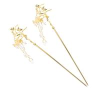 Vaguelly 2pezzi Fermaglio Per Nappa Lunga e Pendenti Forcina Per Cinese Per Quotidiano e Speciali