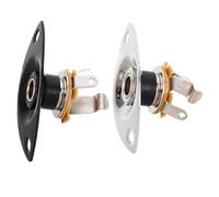 Vaguelly 2pezzi Piastra Per Presa Jack Di Uscita Curva in Piastra Di Ricambio Per Jack Per Chitarra Elettrica Basso e Ukulele Design Ovale Incassato Accessori