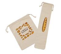 Vaguelly 2pezzi Sacchetti Per Pane in Lino Coulisse Sacchetti Riutilizzabili Per Conservare Pane e Prodotti Da Forno Per Cucina e Regali