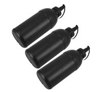 Vaguelly 3 Pezzi Contenitore Rotondo in PP Nero 800ml Coperchio per Perline | Organizzatore per Giocattoli e Forniture D'ufficio, Dosaggio Rapido, per Tavolo Creativo e Picnic