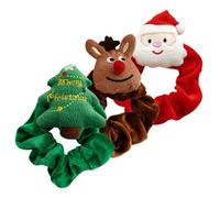 Vaguelly 3 Pezzi Elastici per Capelli Natalizi Fasce Elastiche Morbide con Motivi Babbo Natale Albero e Renna Accessori Festa e Quotidiani per Donna e Ragazza