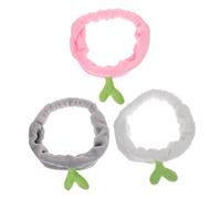 Vaguelly 3 Pezzi fascia per germogli di soia Accessori spa peluche facciale fasce per la testa hair band hair ribbon cerchietto per il trucco fasce per per ragazze flanella