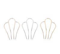 Vaguelly 3 Pezzi pettini laterali per capelli pettini decorativi per capelli a forma di U forcina in metallo in metallo