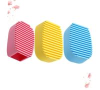Vaguelly 3 Pezzi Spazzola in Silicone Per Lavare i Vestiti Design Cavo Spine Di Colori Mini Asse Da Bucato Portatile Pulizia Efficiente Di Colletti Polsini e Macchie