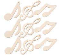 Vaguelly 30pezzi Ritagli Note Musicali Legno Slices per Decorazioni Fai da Te e Appendi Decorazioni per La Casa Facili da Colorare e Personalizzare