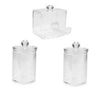 Vaguelly 3pezzi Barattoli Trasparenti Per Cotton Fioc Organizer Per e Funzionalità Per e