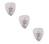 Vaguelly 3pezzi Plettri Acciaio Titanio Incisi Plettri Per Chitarra e Ukulele Con Lettere Personalizzate Accessori Musicali Unici e Resistenti