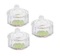 Vaguelly 3pezzi Tazza Per Manicure in Vetro Accessorio Per Miscelazione e Polvere Utilizzabile Per Lavare La Pennellata Per