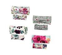 Vaguelly 4 Paio Fascia Per Capelli Elastico Anello Stampato Corda Per Capelli Regolabili Per Genitori e Figli