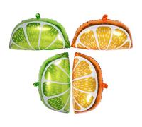 Vaguelly 4 Palloncini a Forma di Frutta in Pellicola di Alluminio Arancione per Feste di Compleanno, Soffiabili Uniformemente e Riutilizzabili, Decorazioni Allegre e Colorate