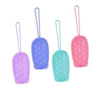Vaguelly 4 Pezzi Asciugamano da bagno in silicone esfoliante exfoliate accessori doccia bathroom accessories gel wc dentro Lavello scrub corpo lavasciuga da bagno portatile Gel di silice