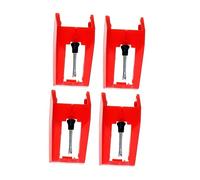 Vaguelly 4 Pezzi di Puntina Rossa per Giradischi per Puntina Universale per Fonografo di Ricambio in Plastica E Alluminio Miglioramento del Tono Facile Installazione