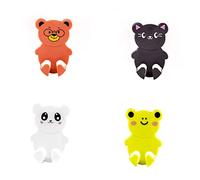 Vaguelly 4 Pezzi Ganci Adesivi Creativi Forma Animali per Presa Elettrica Decorativo Facile da Installare e Resistente per e Utensili Domestici