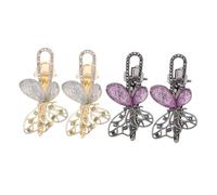 Vaguelly 4 Pezzi Girl Hair Clips Vintage Rhinestone Butterfly Barrettes French Retro Style Hairpins For Secure Side Bangs Everyday Elegant Look