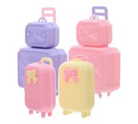 Vaguelly 4 Pezzi Mini Valigie da Viaggio per Casa delle Bambole Organizer Giocattolo per Valigetta Miniatura Portatile e Leggera Accessori Decorativi per Bambole e Collezionisti