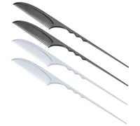 Vaguelly 4 Pezzi Pettine antistatico pettini per fini riccio pettine di acconciatura dispettoso spillo pettine a coda di rondine pettini per neri naturali fibra di carbonio