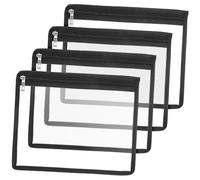 Vaguelly 4 Pezzi Pochette Trasparenti Multifunzionali PVC Organizer per Trucco Accessori e Cancelleria per e Conservazione Borsa