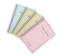 Vaguelly 4 Pezzi Quaderno a Spirale per Studenti Copertina Semplice in Cartoncino Bianco, Blocco Note per Diario e Journal per Viaggi e Uso Scolastico