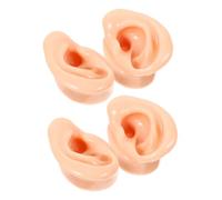 Vaguelly 4 Pezzi Riproduzione Orecchio in Silicone Flessibile per Pratica Piercing Anatomico Esposizione Orecchini e Addestramento Agopuntura Prop per Studio e Negozio