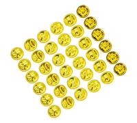 Vaguelly 48 Pezzi Monete di Gioco Pirata in Plastico Oro, Giocattolo Leggero e Conveniente per Decorazioni e Riempi Tesori a Tema Festa Pirati