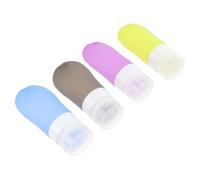 Vaguelly 4Pezzi Bottiglie Viaggio Silicone Ricaricabili per Cosmetici Contenitori per Shampoo Lozione e Emulsioni Design e Portatile per Viaggi e Campeggio