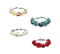Vaguelly 4pezzi Cerchietto Floreale Copricapo Floreale Per Sposa Accessori Per Finti Fiori Per Matrimoni e Feste