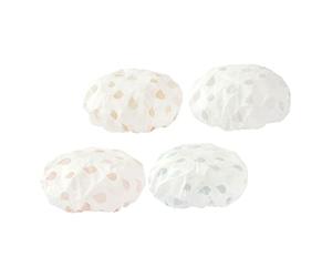 Vaguelly 4pezzi Cuffie Doccia Impermeabili Copri Soffione Doccia in Eva Riutilizzabili e Pieghevoli Per Ragazze e Donne Adatte Per e Viaggio