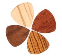 Vaguelly 4pezzi Pz Di Plettri Legno Per Chitarra Acustica Ed Elettrica Plettri Portatili Legno Massello Palissandro Noce Zebra Olivo Per Musicisti e Insegnanti Di Musica