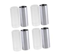 Vaguelly 4pezzi Pz Slide Vetro e Acciaio Inossidabile Per Chitarra e Basso Trasparente e Argento Per Musicisti Sostenibilità e Suono Luminoso
