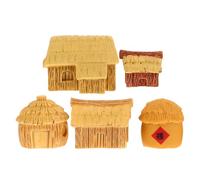 Vaguelly 5 pezzi Mini casa da giardino fatato - Miniature villaggio capanna cottage figurine fai da te accessori micro paesaggio bonsai succulente piantagione terrari e decorazione vaso di fiori
