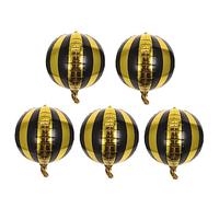 Vaguelly 5 Pezzi Palloncini Alluminio Strisce Rotondi per Feste Compleanno e Matrimonio Decorazioni Eleganti Film