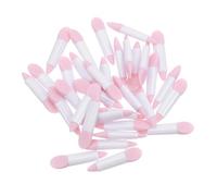 Vaguelly 50 Pezzi Pennelli Silicone per Labbra e Occhi con Glitter Rosa Applicatori Doppio per Ombretti Liquidi e Maschere Labbra Strumenti Professionali Portatili per Make Up