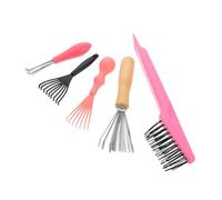 Vaguelly 5pezzi Pettine Di Pulizia Per Capelli Strumenti Per Pulizia Set Di Spazzole Compatte Per Barbieri e Uso Domestico Facile Da Trasportare e Mantenere