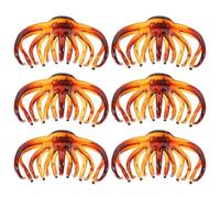 Vaguelly 6 Pezzi Clip ad Artiglio Grandi da Donna Fermagli per Chioma Spessi e Sottili Mollette Vintage Color Caramello 105 CM per Uso Quotidiano e Occasioni Formali