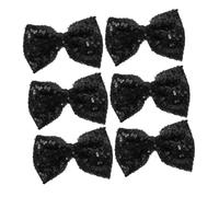 Vaguelly 6 Pezzi Clip Capelli con Fiocchetto Lustrini Neri per Ragazze Barrette con Forte Tenuta e Design Grande Accessori Leggeri per Uso Quotidiano e Eventi Speciali