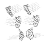 Vaguelly 6 pezzi Mini Tiara con Pettine per Bambine Rhinestone per Compleanni Matrimoni e Feste Accessori per Ragazze Decorazione per Cerimonie