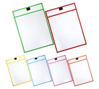 Vaguelly 6 Pezzi Sacchetti Riutilizzabili in Pvc Trasparente 13,8x9,8cm, Protezioni per Documenti Cancellabili e Facili da Pulire, per Scuola e Università Colore Casuale