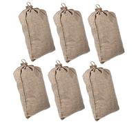 Vaguelly 6pezzi Borse per Verdure Riutilizzabili Coulisse Sacchi di Lino Multifunzione per Frutta e Verdura Borse in Tela di Juta per Patate e Cereali