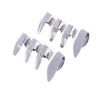 Vaguelly 8 Pezzi Ditali in Metallo Plectri Plettro Per Chitarra Dito Plettri Basso Pollice Plettro Per Basso Consegnato Acciaio Ukulele Plettri Per Chitarra Plettro Piccolo Argento