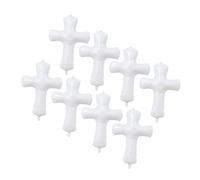 Vaguelly 8 Pezzi Palloncini Per Battesimo Palloncino Foil a Forma Di Croce Ragazzo Iridescente Nuziale Palloncino Croce Religiosa Palloncini Croce Battesimo Rosa Bianca Foglio Di Alluminio