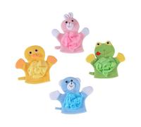 Vaguelly Adorabile Set Di Guanti Da Bagno Per Bambini 4 Pezzi Salviette Per La Doccia E Fiori Da Bagno Adatti Per La Pulizia Di Tutto Il Corpo Collo Schiena Gambe E Braccia.
