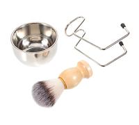 Vaguelly Barba Uomo Con Pennello Riutilizzabile Supporto Per Pennello e Ciotola Schiumogena Kit Rasatura Per Uso Domestico e Professionale Spazzola Multiuso