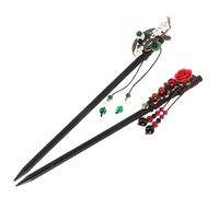 Vaguelly Bastoncino Per Chioma Retrò 2 Pezzi Set, Forcine Decorative in Legno Lucido Per Donna, Accessori Per Chioma Eleganti Per Matrimoni, Feste e Acconciature Quotidiane