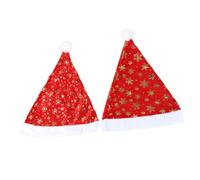 Vaguelly Berretto Natalizio Stampato in Peluche 2 Pezzi, Copricapo da Festa Leggero e Anallergico, Cappello di Babbo Natale Decorativo per Eventi e Bomboniere di Natale