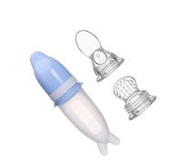 Vaguelly biberon tettarella per l'erogazione di pappe cucchiaio per bottiglia di cibo bomboniere natalizie strenna di natale food cucchiaio per l'allattamento del bambino Gel di silice Blue