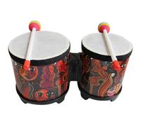 Vaguelly Bongo Drum Set di strumenti a percussione in legno con bacchette in legno, per bambini e adulti
