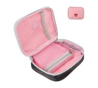 Vaguelly Borsa per Medicinali Primo Portatile Poliestere Organizer Compatto per Emergenze Scatola Immagazzinaggio per Attività Outdoor Rosa