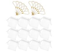Vaguelly Bracciale Rosario Mini 12 Set in Lega e Mesh per Battesimo | Perle e Motivo Croce Completa, Bianco, per Cerimonie e Regali Pronti da Regalare