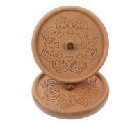 Vaguelly Bruciatore di incenso in legno da 2 pezzi: Porta incenso a forma di loto, porta aromaterapia, contenitore decorativo per cenere, vassoio adesivo per incenso in legno da tavolo